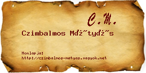 Czimbalmos Mátyás névjegykártya