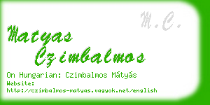 matyas czimbalmos business card