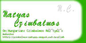 matyas czimbalmos business card